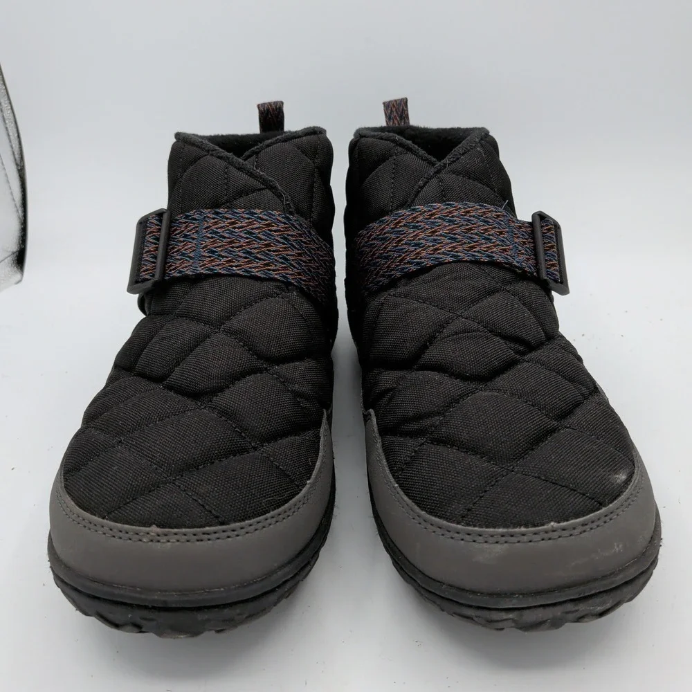 Chaco Ramble Puff Linear Men 12 Black Quilted Insulated Buckle Bootie Slippers